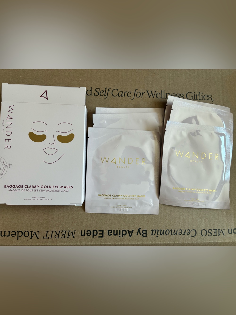 Wander Beauty Baggage Claim Eye Masks (6) in Gold